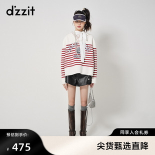 小上衣春秋专柜新款 dzzit地素波点飘带无袖 法式 浪漫轻透雪纺纱女