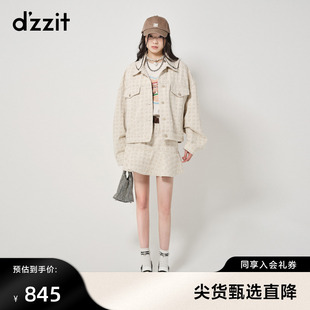 dzzit地素牛仔外套春秋专柜新款 型设计感小众女 满印提花宽松版