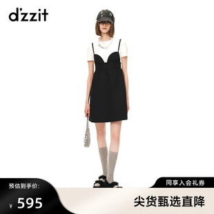 甜酷少女菱格设计女小众 dzzit地素吊带连衣裙春夏专柜新款