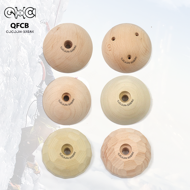 QFCB攀岩指力板家用训练榉木木质半圆半球木头儿童岩点实木训练器