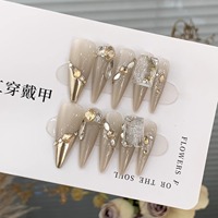 御姐純手工歐美穿戴甲長款美甲