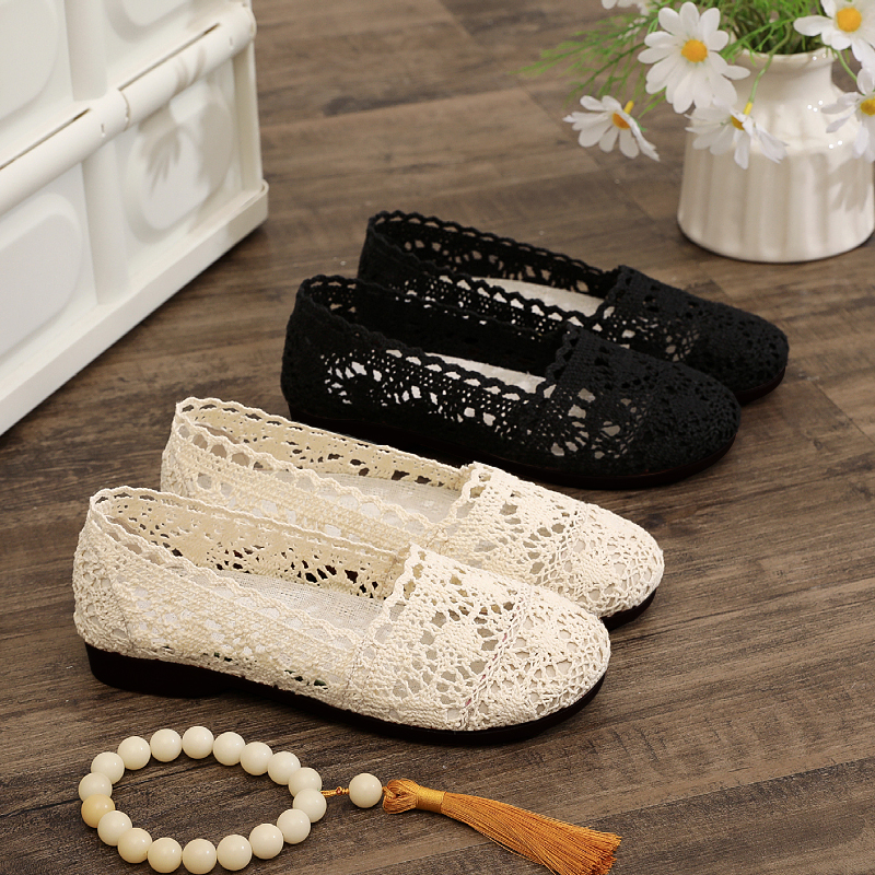 新款老北京布鞋女鞋防滑软底舒适中老年妈妈鞋一脚蹬懒人鞋休闲鞋
