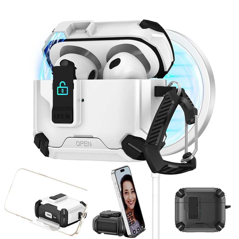 新款airpods4保护套airpods pro2代保護殼苹果手机支架弹盖耳机壳