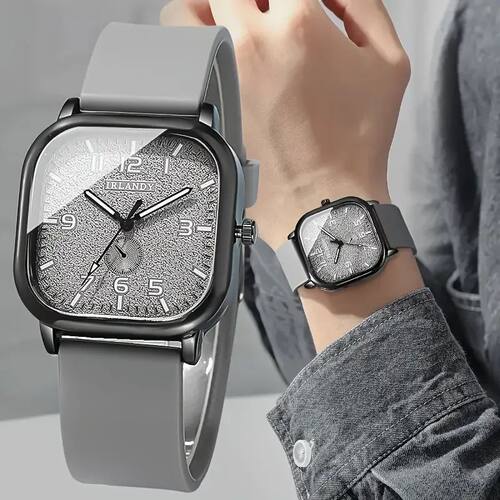Fashion Square Women's Watch Casual Silicone Strap Quartz