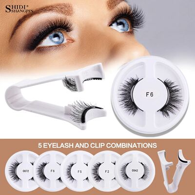 5 pairs 3D Magnetic Lashes Kit With Tweezers Natural Curler
