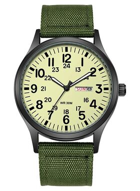 TPW Field Watch Easy Reading Fabric Strap 24 Hours Display
