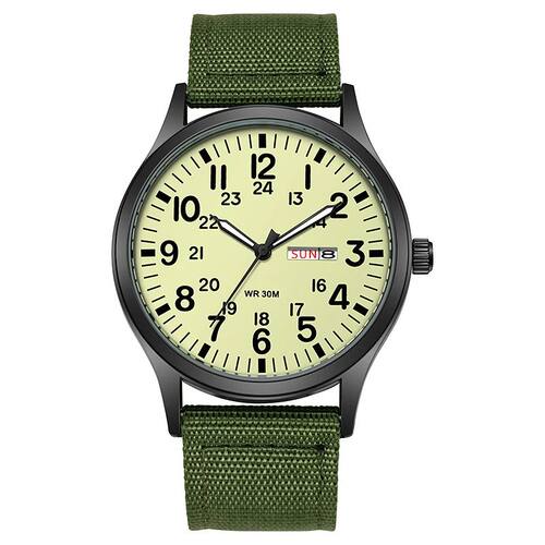 TPW Field Watch Easy Reading Fabric Strap 24 Hours Display