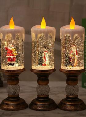 Chistmas Decoation Wate Candle With Scene Inteio Chistmas