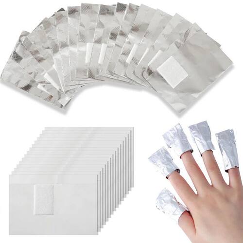 100Pcs Bag Aluminium Foil Nail At Soak Off Polish Nail