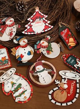 Chistmas Decoation Wooden Painted Pendant Chistmas e