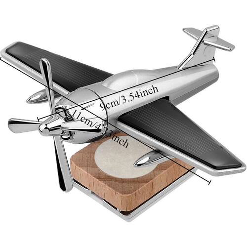 Alloy Solar Airplane Car Diffuser Wooden Base Fragrance