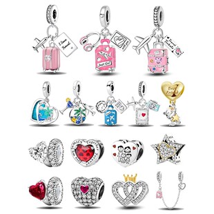 Fit 925 Oiginal Bacelets Love Heat Flowe Fou Leaf Clove