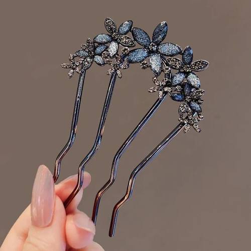 French Retro Bun Hair Accessories Elegant Pearl Flower Hair