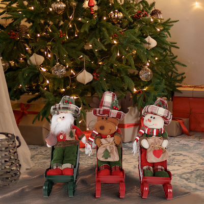 New Chistmas Decoations Chistmas Sleigh Doll Sitting Santa