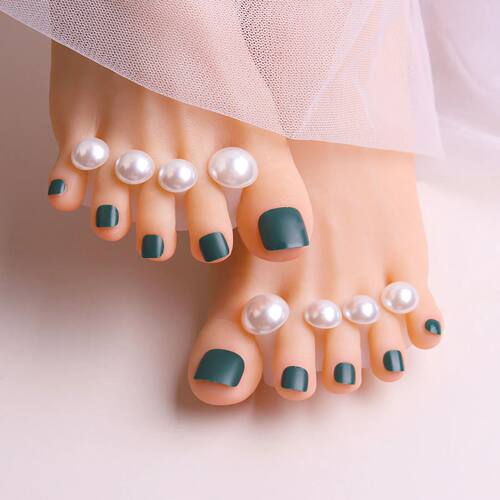 8Pcs White Pearls Soft Silicone Toe Separator For Nail