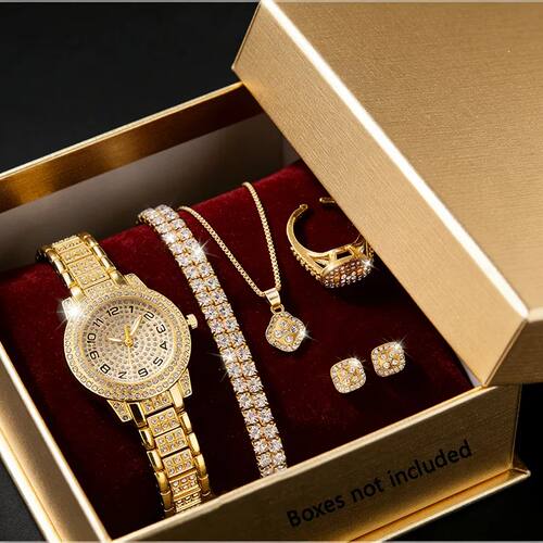 Luxury Women Gold WatchLadies Quartz Diamond Wristwatch