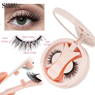 Magnetic False Curly Faux Natural Pairs Kit Eyelashes