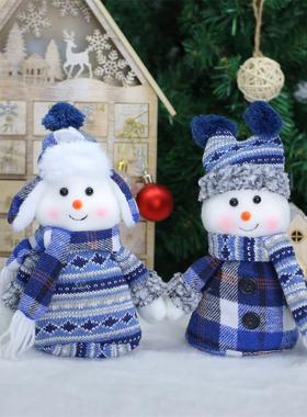 Chistmas Blue Fabic Doll Doll Cute Snowman Chistmas