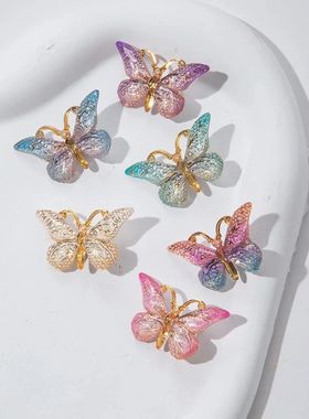 5PCS Sweet Macarons Gradient Color Cute Butterfly Kids