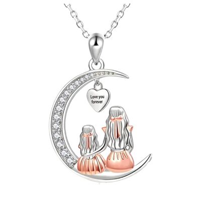 Moon Heat Pendant Necklace Mom Daughte Matching Necklaces
