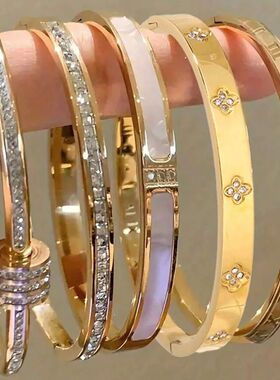 ZAKOL 5/1pcs Sparkling Zirconia Inlaid Stainless Steel