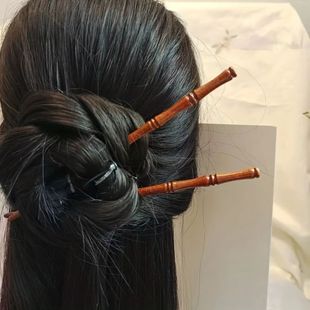 Bamboo 2pc Wooden Chinatown Style Hairpin