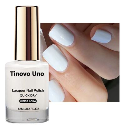 Tinovo  White Nail Polish Natural Dry Normal Nail Lacquer