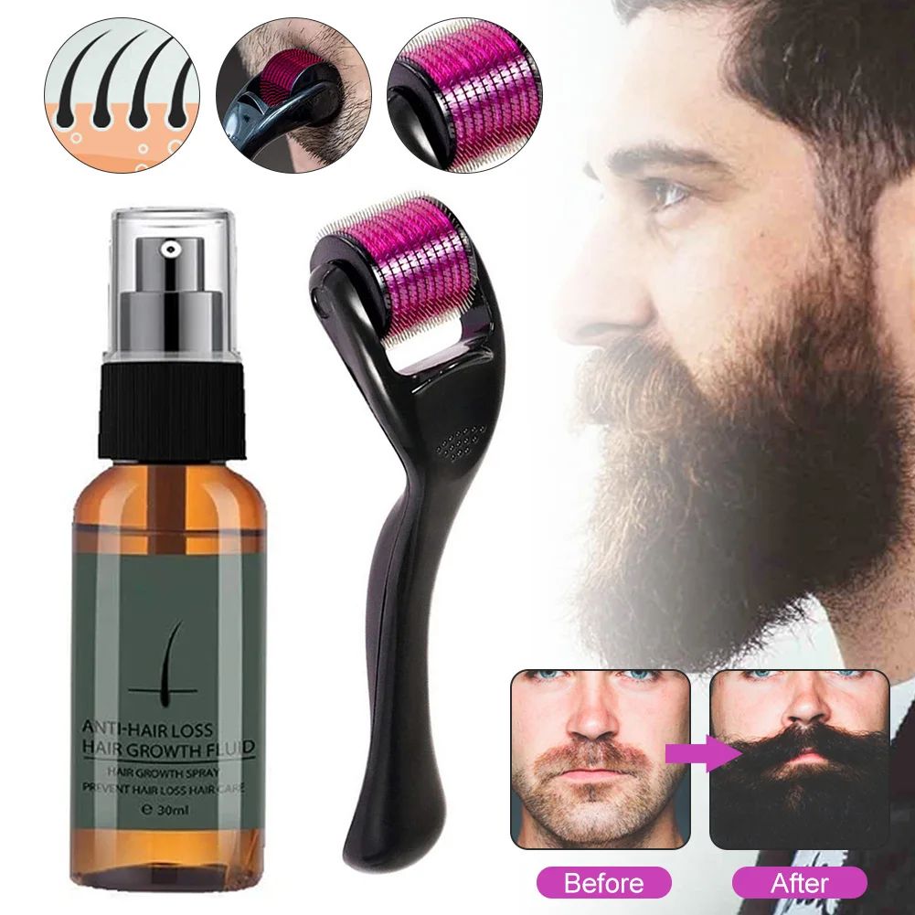 Natural Men Beard Growth Roller Kit Men's Beard Growth Oil