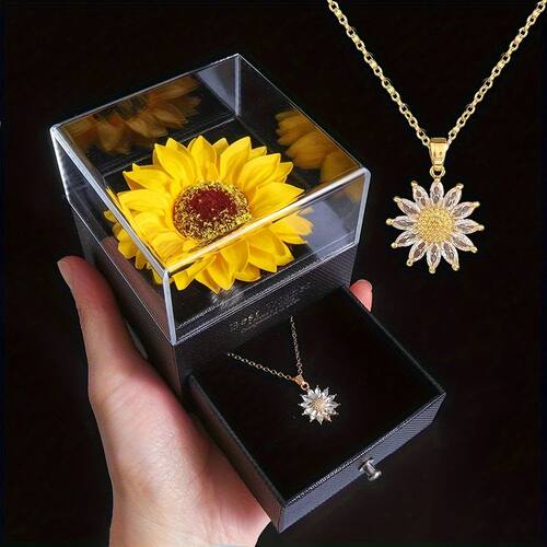 Elegant Sunflowe Necklace Gift Set - Celebate Love, Loyalty