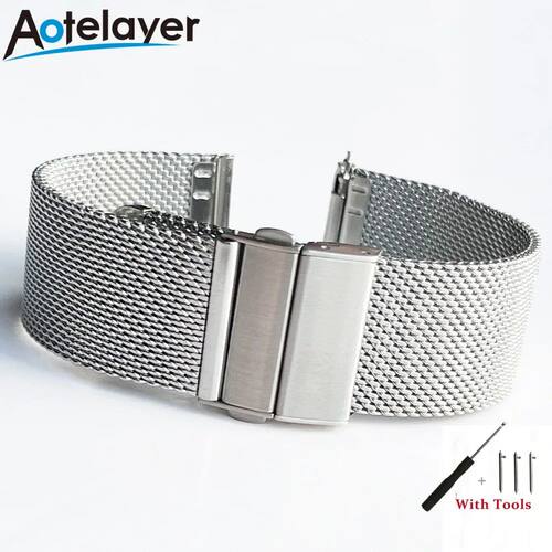 16mm 18mm 20mm 22mm Quick Release Mesh Milanese Loop Watch