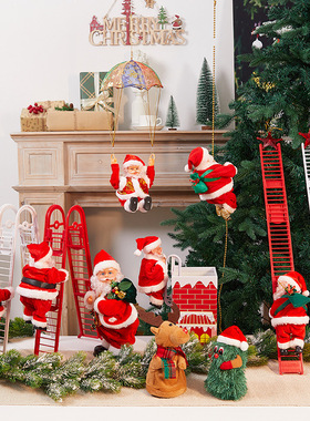 Chistmas Decoation Electic Ladde Santa Claus Climbing Rope