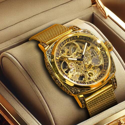 New men's watch with hollowed out caving design, high-end
