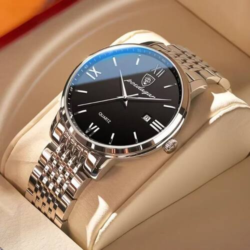 POEDAGAR Luxury Sports Men's Wristwatch Stainless Steel