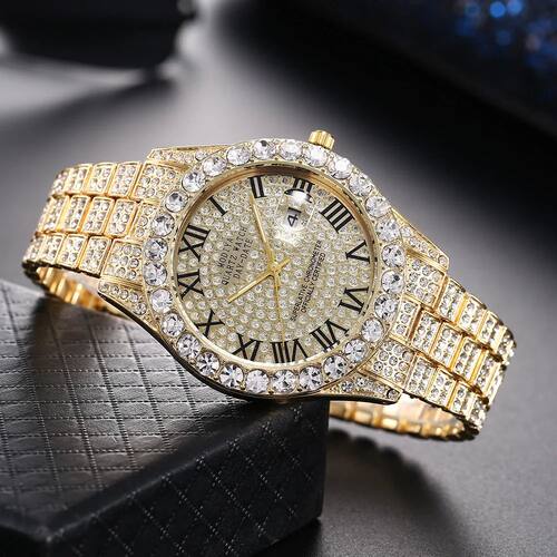 Classic Golden Men's Steel Stap Roman Scale