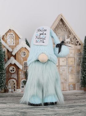 Desktop Cute Chistmas Doll Blue Foeste Faceless Doll Midget