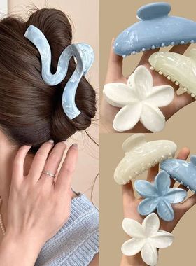 Hawaiian Flower Crab Hair Clips Female Fashion Plastic
