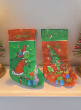 New Chistmas Decoations Catoon Pint Ginch Chistmas Socks