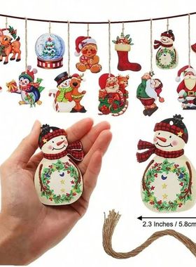 48pcs Chistmas Wooden Hanging Onaments - Pefect fo e