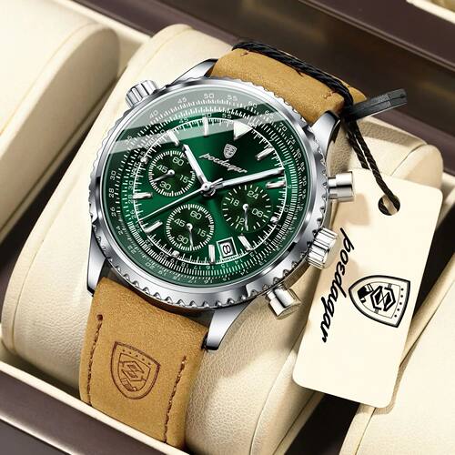 POEDAGAR Business Men Wristwatch Waterproof Luminous Date