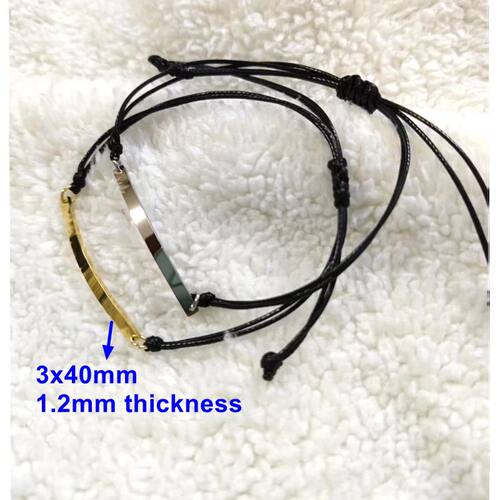 10pcs Handmade Stainless Steel 3x40mm Charm Bracelet Braid