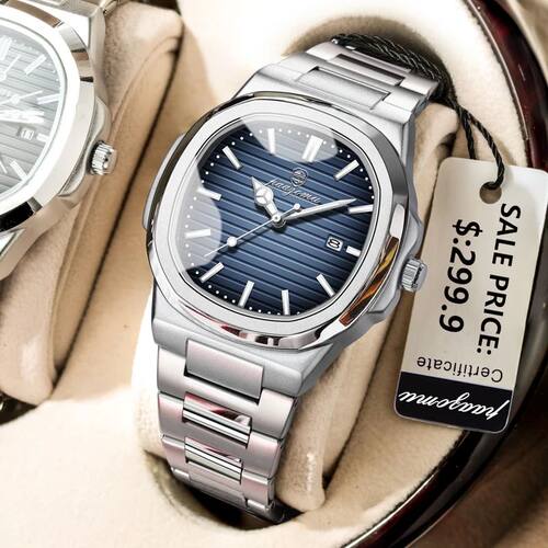 PAAZOMU Luxury Watch Business 50 ATM Waterproof Male Clock