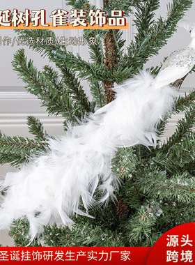 Simulation Peacock Natual Pendant Chistmas e Feathe
