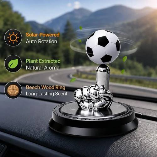 Solar Rotating Football Car Air Freshener Wireless