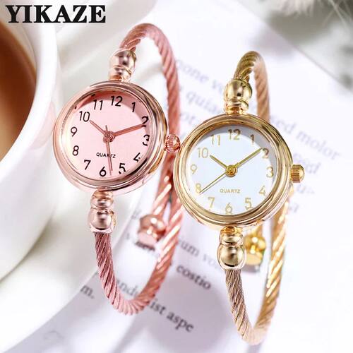 Reto Ladies Quatz Wistwatch Women Watches Small Gold Bangle