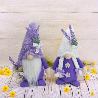 New Lavende Doll Faceless Doll Dwaf Doll Onaments Sping