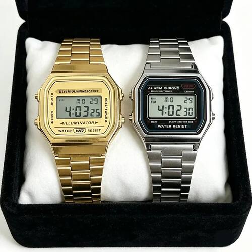 Fashion Metal Digital Watch fo Men Women  LED