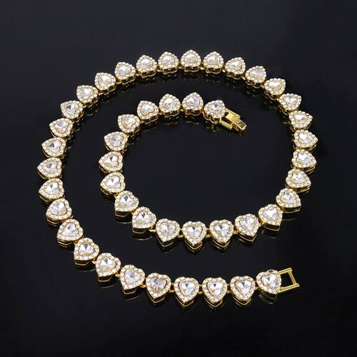 45CM New Hip Hop Tennis Chain Bracelet Necklace Shiny