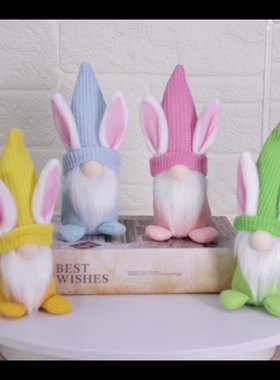 Easte Bunny Gnome Doll Elf Doll Onaments Home Decoative