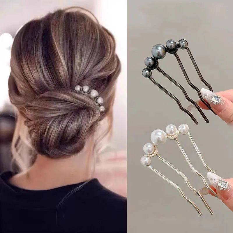 U Shaped Pearl Hairp Hair Clips for Women Elegant Style