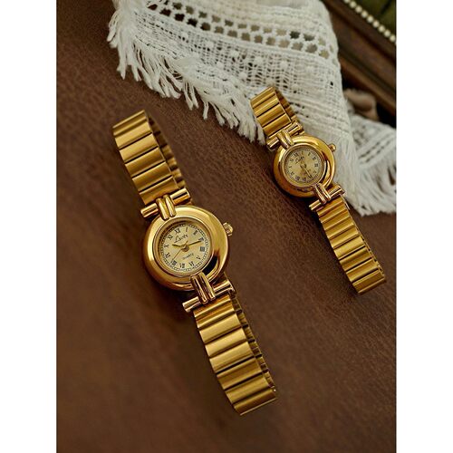 1 Piece of French Retro Gold Small Dial Women's Watch,